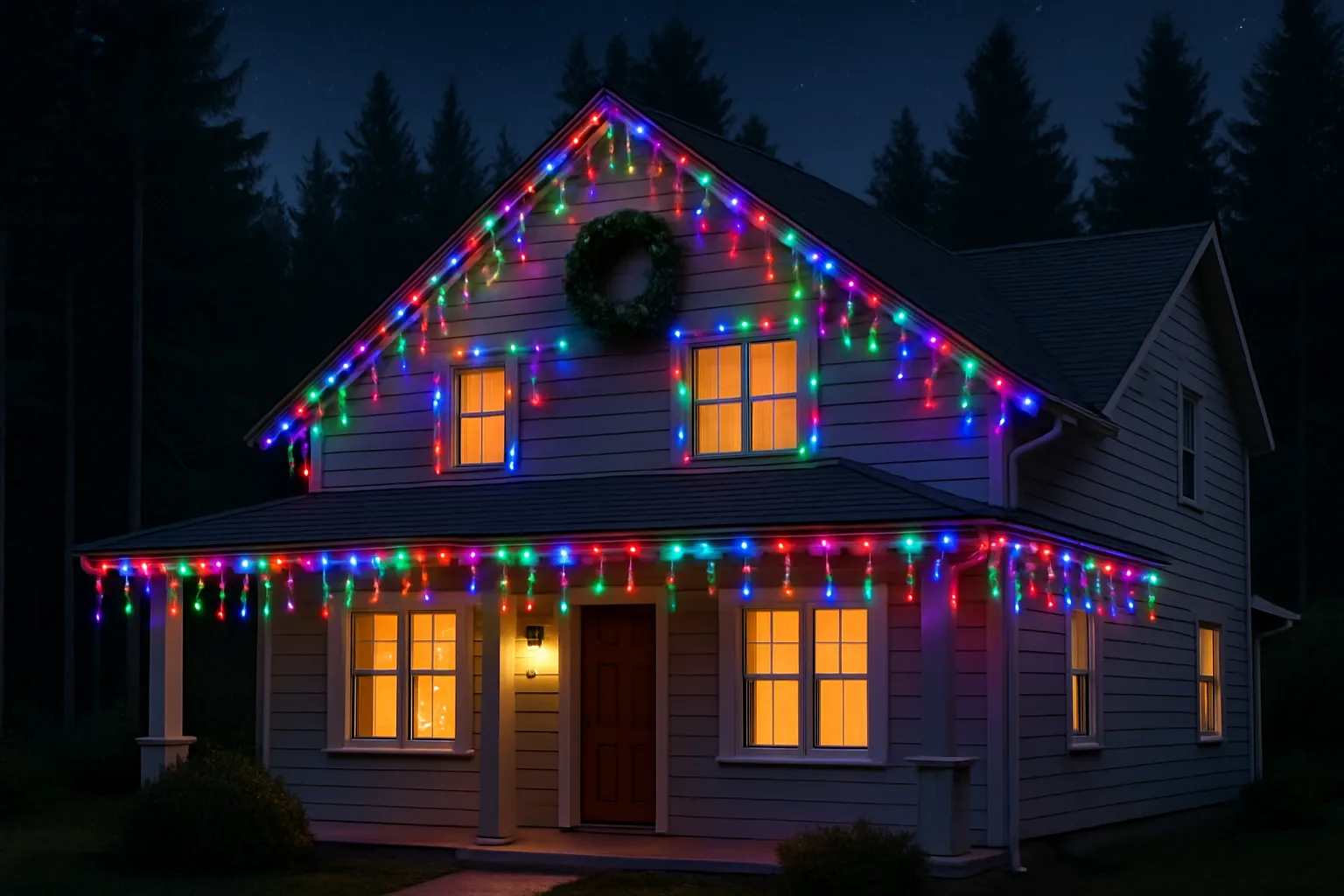 Уличная гирлянда для дома и фасада 