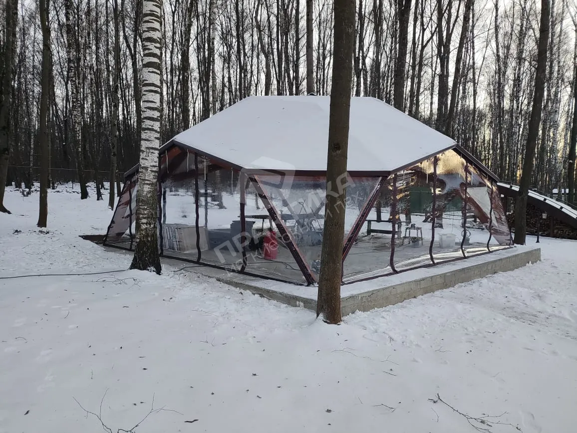 Остекление мангальной зоны мягкими окнами